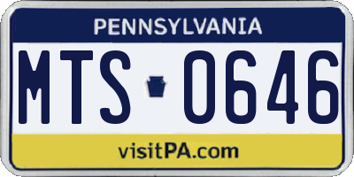 PA license plate MTS0646