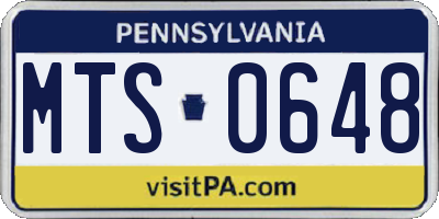 PA license plate MTS0648