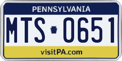 PA license plate MTS0651