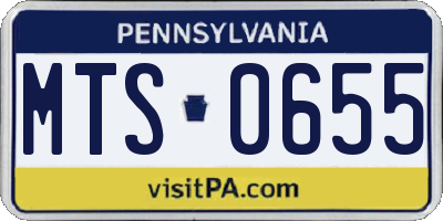 PA license plate MTS0655