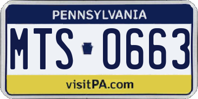 PA license plate MTS0663