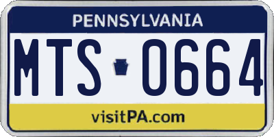 PA license plate MTS0664
