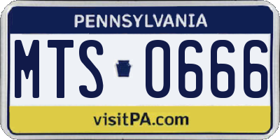 PA license plate MTS0666