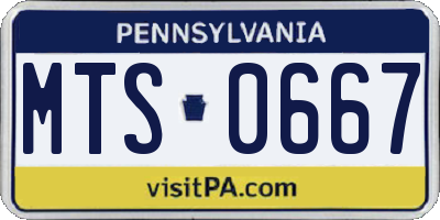 PA license plate MTS0667