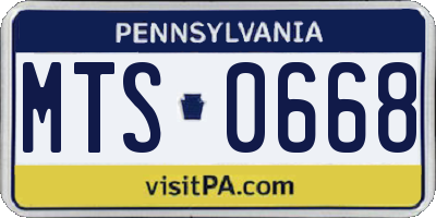 PA license plate MTS0668