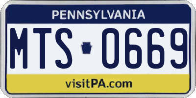 PA license plate MTS0669