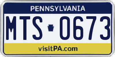 PA license plate MTS0673