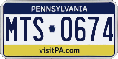 PA license plate MTS0674