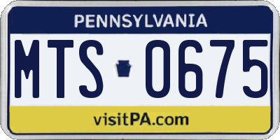 PA license plate MTS0675