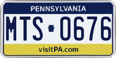 PA license plate MTS0676