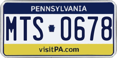 PA license plate MTS0678