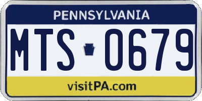 PA license plate MTS0679