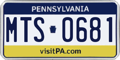 PA license plate MTS0681