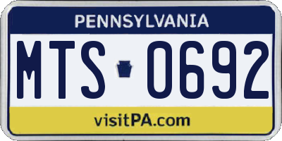 PA license plate MTS0692