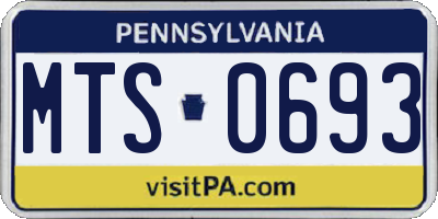 PA license plate MTS0693