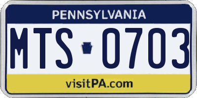PA license plate MTS0703