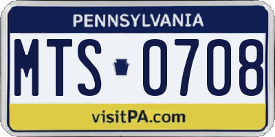 PA license plate MTS0708
