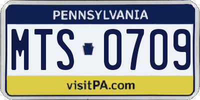 PA license plate MTS0709
