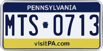 PA license plate MTS0713