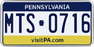 PA license plate MTS0716