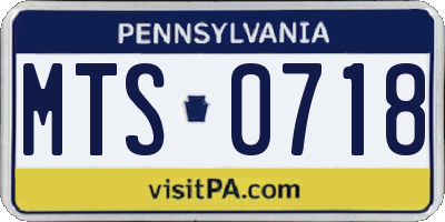 PA license plate MTS0718