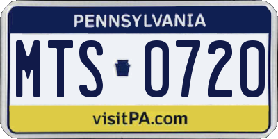 PA license plate MTS0720