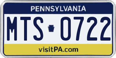 PA license plate MTS0722