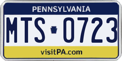 PA license plate MTS0723