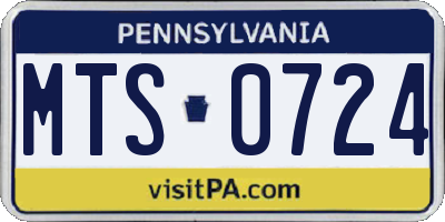 PA license plate MTS0724