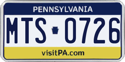 PA license plate MTS0726