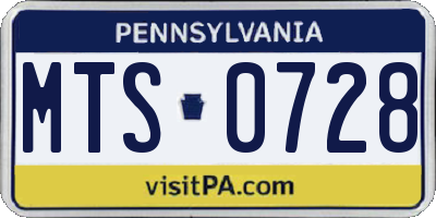 PA license plate MTS0728