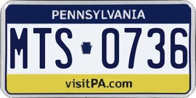 PA license plate MTS0736