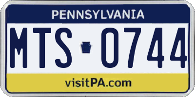 PA license plate MTS0744