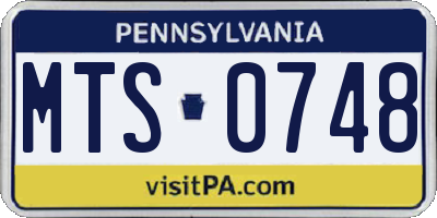 PA license plate MTS0748