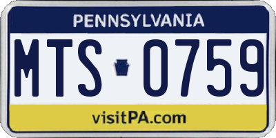 PA license plate MTS0759