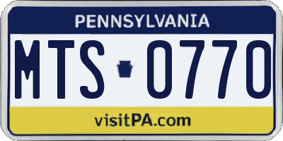 PA license plate MTS0770