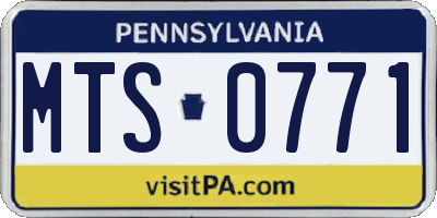 PA license plate MTS0771