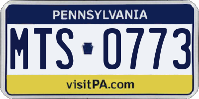 PA license plate MTS0773