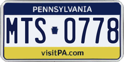 PA license plate MTS0778