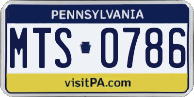 PA license plate MTS0786