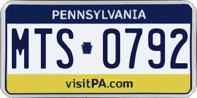 PA license plate MTS0792