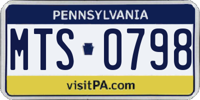PA license plate MTS0798