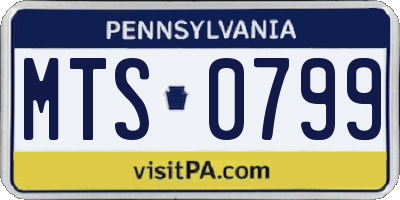 PA license plate MTS0799