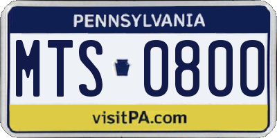PA license plate MTS0800