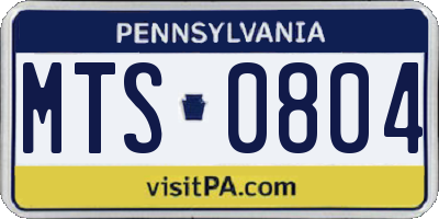 PA license plate MTS0804
