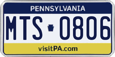 PA license plate MTS0806