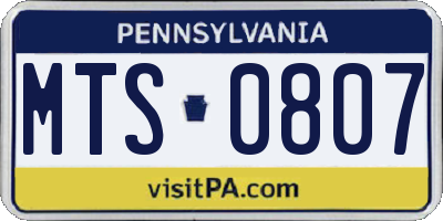 PA license plate MTS0807