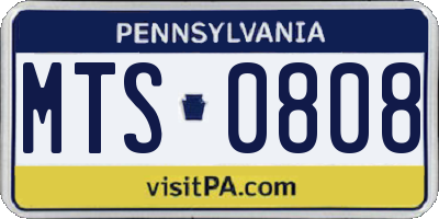 PA license plate MTS0808
