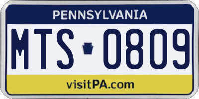 PA license plate MTS0809