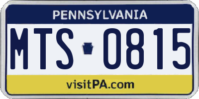PA license plate MTS0815